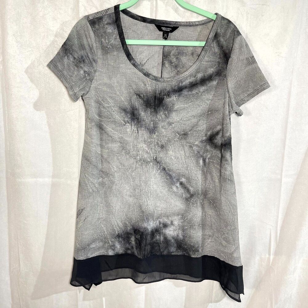 Simply Vera by Vera Wang Gray Top Size S Womens